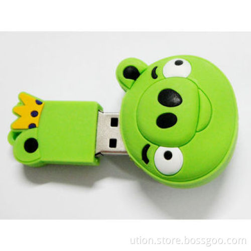 1 to 32GB USB Flash Drive with Cartoon Pig Design and Supports USB 2.0 Interface, Free Logo